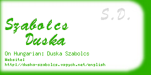 szabolcs duska business card